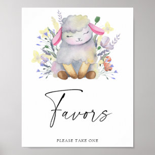 Poster Cartaz de favores - Cordeirinho