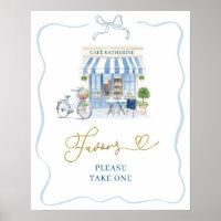 Cartaz de Favoritos Azul Francês Café Parisiense C