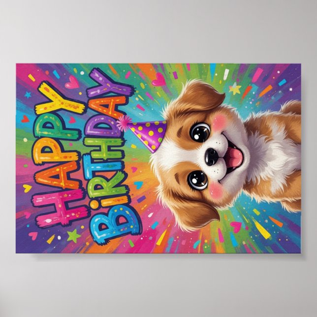 Poster Cartaz de Feliz Aniversário (Frente)