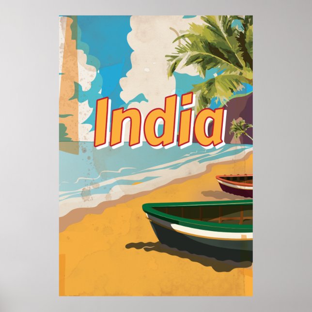 Póster Cartaz de férias antigo da Índia (Frente)