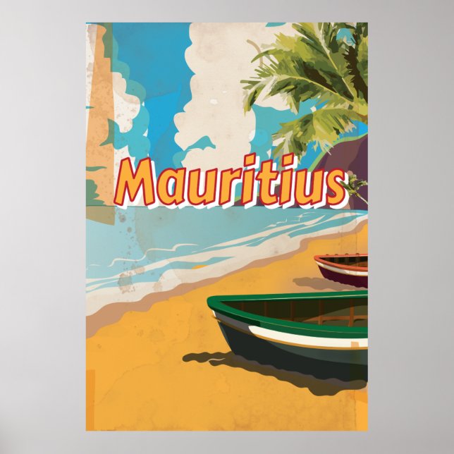 Poster Cartaz de férias antigo da Maurícia (Frente)