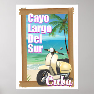 Póster Cartaz de férias cubano Cayo Largo del Sur