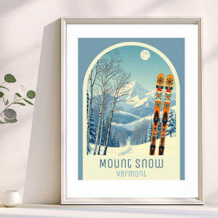 Poster Cartaz de férias da estação de esqui Mount Snow Ve