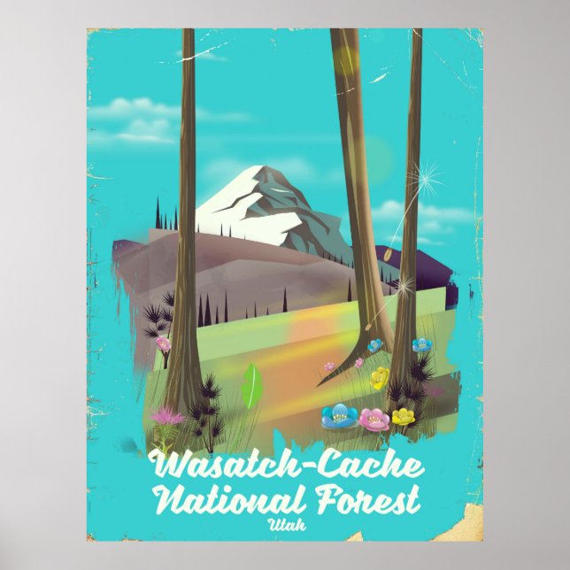 Póster Cartaz de férias da Floresta Nacional Wasatch-Cach (Frente)