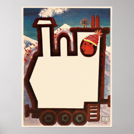 Poster Cartaz de férias de esqui na Alemanha de trem