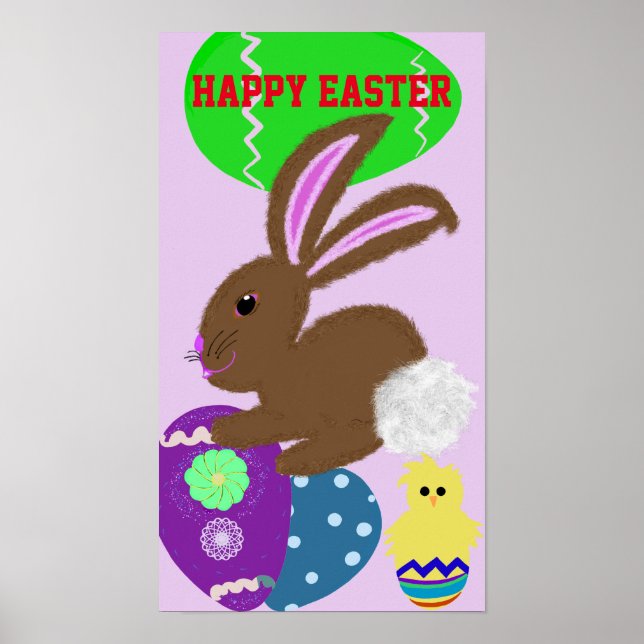 Poster Cartaz de Férias de Ovos do Coelho da Páscoa (Frente)