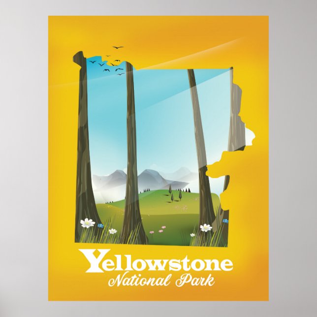 Poster Cartaz de férias do Parque Nacional de Yellowstone (Frente)