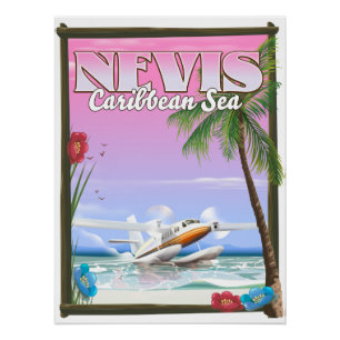 Póster Cartaz de férias em Nevis.
