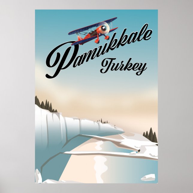 Poster Cartaz de férias Pamukkale Turquia. (Frente)