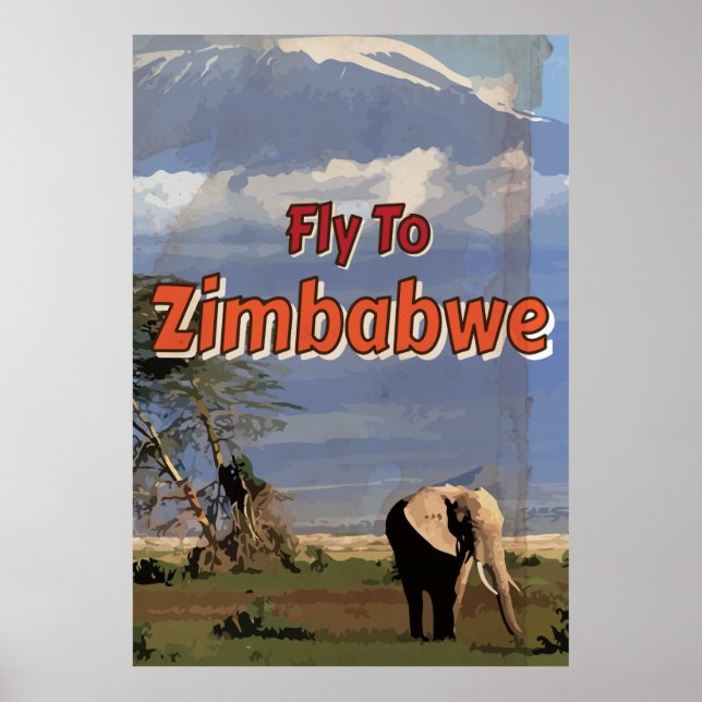 Póster Cartaz de férias vintage do Zimbábue (Frente)