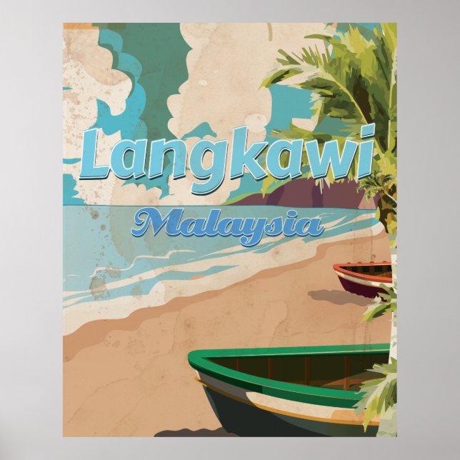 Póster Cartaz de férias vintage Langkawi Malásia (Frente)