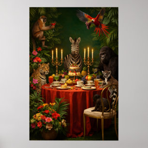 Poster Cartaz de Festa de Chá de Animais da Selva, Maxima