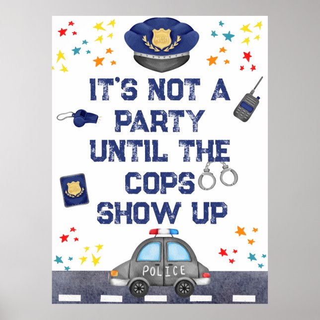 Poster Cartaz de Festa do Oficial de Polícia de Aniversár (Frente)