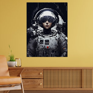 Poster Cartaz de Ficção Científica de Garota Astronauta C
