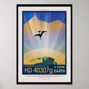 Póster Cartaz de Ficção Científica de Viagens Futuras da 