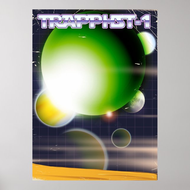Póster Cartaz de ficção científica TRAPPIST-1. (Frente)