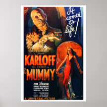 Cartaz de filme de monstro estilo retrô Múmia 