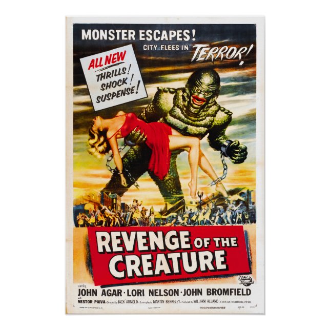 Póster Cartaz de Filme de Terror de Monstro Criatura (Frente)