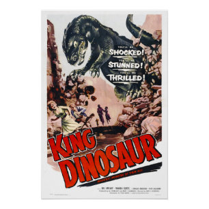 Póster Cartaz de filme de terror do Rei Dinossauro