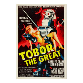 Póster Cartaz de filme de terror do robô TOBOR