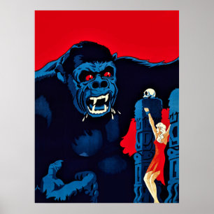 Poster Cartaz de filme do icônico Rei Kong, macaco gigant