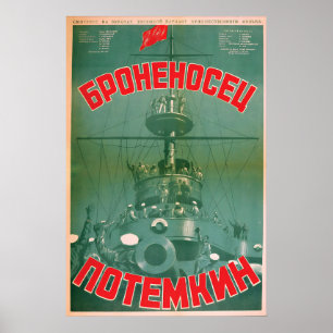 Poster Cartaz de filme soviético O Navio de Guerra Potemk