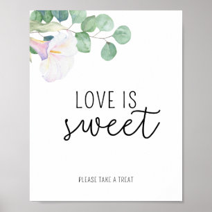 Poster Cartaz de flor de cala - O amor é doce, aproveite