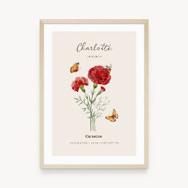 Poster Cartaz de Flor de Nascimento Cravo