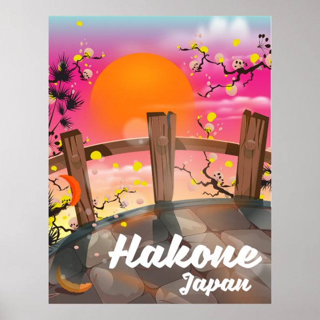 Poster Cartaz de flores de Hakone Japão. (Frente)