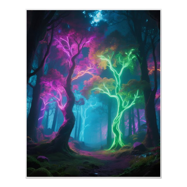 Póster cartaz de floresta psicodélica (Frente)