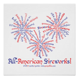 Póster Cartaz de Fogos de Artifício All-American