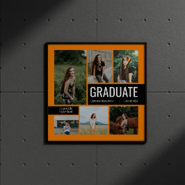 Poster Cartaz de Formatura Foto 6 Laranja e Preto