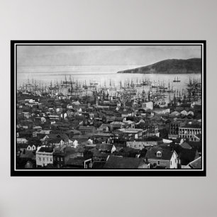 Póster Cartaz de Foto Antiga de São Francisco 1851