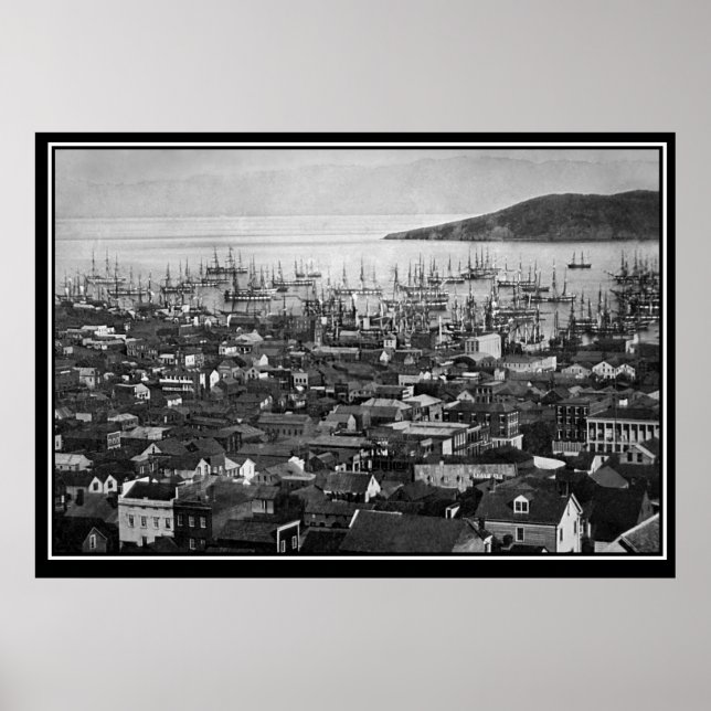 Póster Cartaz de Foto Antiga de São Francisco 1851 (Frente)