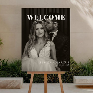 Poster Cartaz de Foto de Boas-Vindas de Casamento Elegant