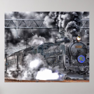 Póster Cartaz de foto de locomotiva / trem