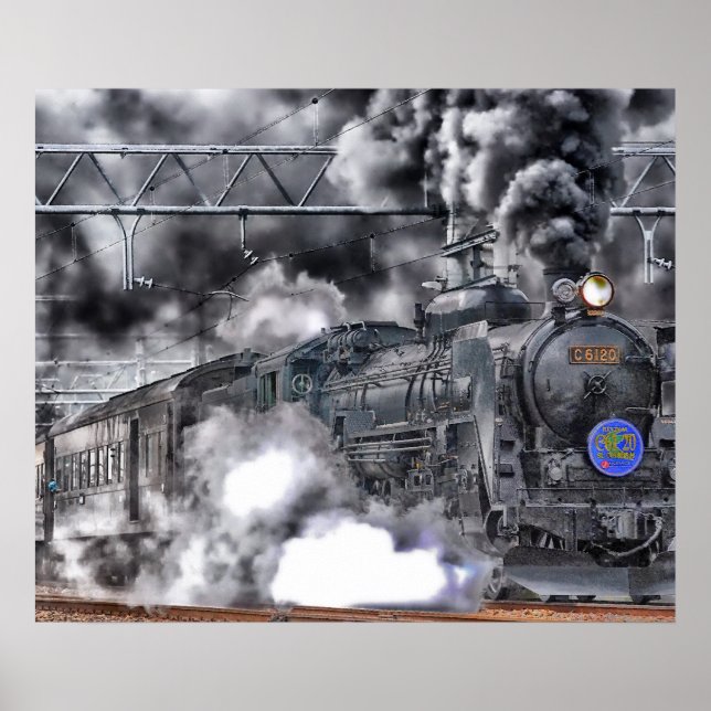 Póster Cartaz de foto de locomotiva / trem (Frente)