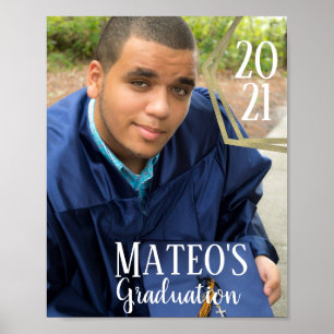Poster Cartaz de Foto Dourado de Formatura Moderna 2021
