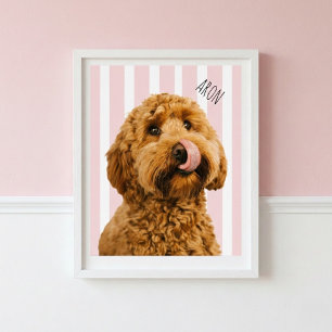 Poster Cartaz de Foto Personalizado de Cachorro   Nome do