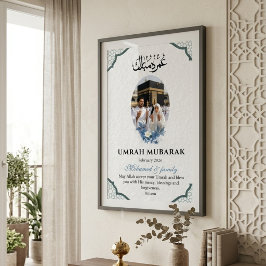 Poster Cartaz de Foto Personalizado Umrah Mubarak Islâmic