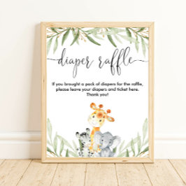 Poster cartaz de fralda bafle bafari animais bonitos de s