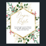 Poster Cartaz de Fralda de folhagem de Natal - dourado<br><div class="desc">Para personalização mais avançada deste design,  basta selecionar o botão "Personalizar o computador" acima!</div>