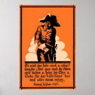 Poster Cartaz de Frederico, o Grande da Prússia, Vintage