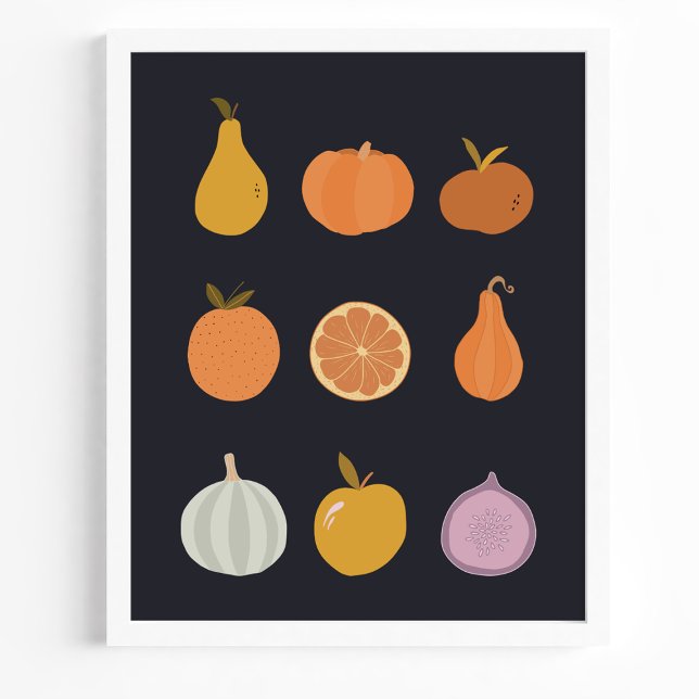 Poster Cartaz de Frutas e Legumes da Colheita de Outono (Criador carregado)