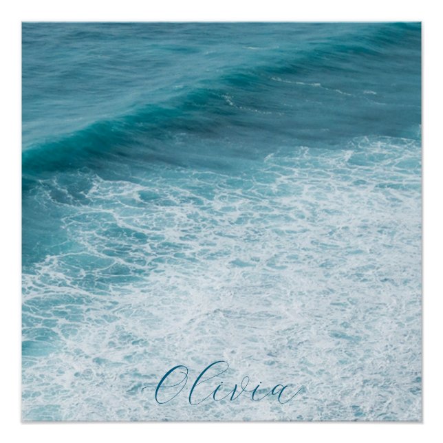 Póster Cartaz de fundo cor Oceano Azul (Frente)
