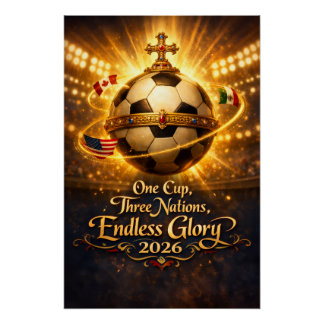 Póster Cartaz de Futebol da Copa do Mundo 2026 Renascença
