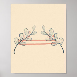 Poster Cartaz de Galho Botânico Boho Minimalista   Neutro