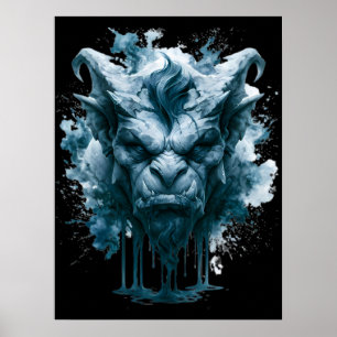 Poster Cartaz de Gárgula de Fantasia Sombria