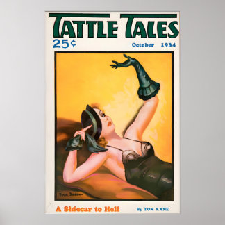 Poster Cartaz de Garota Pin Up dos Anos 1930 & Tela  A