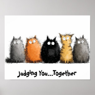 Poster Cartaz de gato de desenho animado 16 x 12